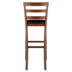 Simone Cushion Ladder-Back 29 in. H Black and Walnut Bar Stool Set (2-Pieces) by Winsome Wood -BENCH Online Store walnut black winsome wood bar stools 94079 1f 1000