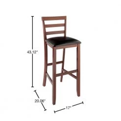 Simone Cushion Ladder-Back 29 in. H Black and Walnut Bar Stool Set (2-Pieces) by Winsome Wood -BENCH Online Store walnut black winsome wood bar stools 94079 40 1000