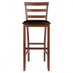 Simone Cushion Ladder-Back 29 in. H Black and Walnut Bar Stool Set (2-Pieces) by Winsome Wood -BENCH Online Store walnut black winsome wood bar stools 94079 4f 1000
