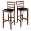 Simone Cushion Ladder-Back 29 in. H Black and Walnut Bar Stool Set (2-Pieces) by Winsome Wood 2 Simone Cushion Ladder-Back 29 in. H Black and Walnut Bar Stool Set (2-Pieces) by Winsome Wood -BENCH Online Store walnut black winsome wood bar stools 94079 64 1000