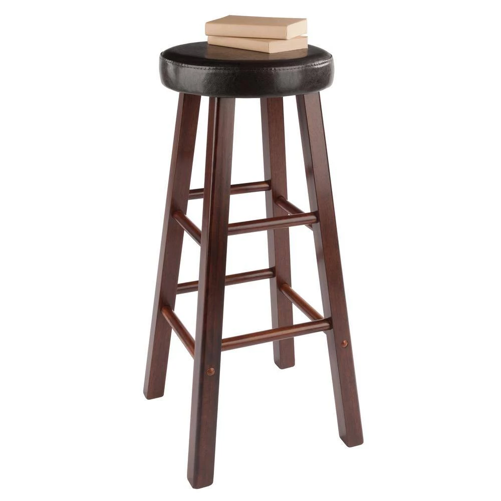 Maria Cushion Seat 29 in. H Espresso and Walnut Bar Stool Set (2-Pieces) by Winsome Wood 8 Maria Cushion Seat 29 in. H Espresso and Walnut Bar Stool Set (2-Pieces) by Winsome Wood - Image 6