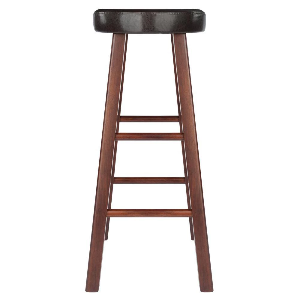 Maria Cushion Seat 29 in. H Espresso and Walnut Bar Stool Set (2-Pieces) by Winsome Wood 6 Maria Cushion Seat 29 in. H Espresso and Walnut Bar Stool Set (2-Pieces) by Winsome Wood - Image 4