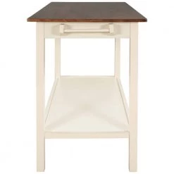 42 in. Walnut Top Plus Cream White Solid Wood Kitchen Island with Seating, Butch Block Prep Table with Storage by Whatseaso -BENCH Online Store walnut top cream white whatseaso kitchen islands lnn k110501993 fa 1000 1