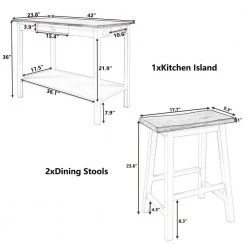 Walnut and White 3-Piece 42 in. Solid Wood Kitchen Island with Seating by Whatseaso 20 Walnut and White 3-Piece 42 in. Solid Wood Kitchen Island with Seating by Whatseaso -BENCH Online Store walnut white whatseaso kitchen islands aun 110509111 66 1000