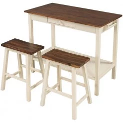 Walnut and White 3-Piece 42 in. Solid Wood Kitchen Island with Seating by Whatseaso 22 Walnut and White 3-Piece 42 in. Solid Wood Kitchen Island with Seating by Whatseaso -BENCH Online Store walnut white whatseaso kitchen islands aun 110509111 c3 1000