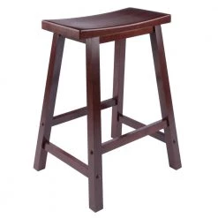 Satori 24 in. Saddle Seat Walnut Counter Stool by Winsome Wood -BENCH Online Store walnut winsome wood bar stools 94084 1f 1000