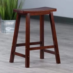 Satori 24 in. Saddle Seat Walnut Counter Stool by Winsome Wood -BENCH Online Store walnut winsome wood bar stools 94084 31 1000
