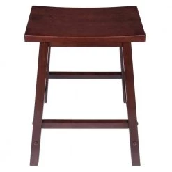 Satori 24 in. Saddle Seat Walnut Counter Stool by Winsome Wood -BENCH Online Store walnut winsome wood bar stools 94084 4f 1000