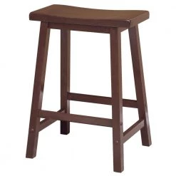 Satori 24 in. Saddle Seat Walnut Counter Stool by Winsome Wood