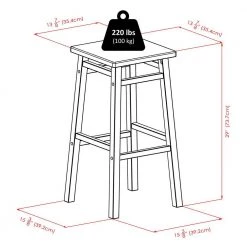 Carter 29 in. Square Seat Walnut Bar Stool by Winsome Wood -BENCH Online Store walnut winsome wood bar stools 94137 1f 1000