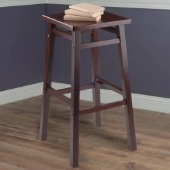 Carter 29 in. Square Seat Walnut Bar Stool by Winsome Wood -BENCH Online Store walnut winsome wood bar stools 94137 31 1000