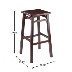 Carter 29 in. Square Seat Walnut Bar Stool by Winsome Wood -BENCH Online Store walnut winsome wood bar stools 94137 40 1000