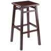 Carter 29 in. Square Seat Walnut Bar Stool by Winsome Wood -BENCH Online Store walnut winsome wood bar stools 94137 64 1000