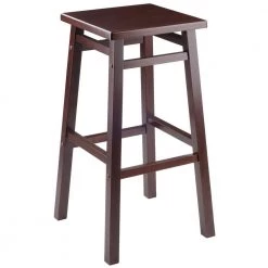 Carter 29 in. Square Seat Walnut Bar Stool by Winsome Wood