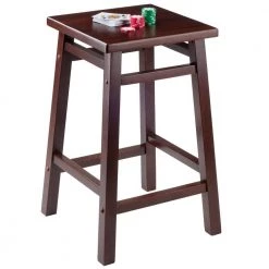 Carter 24 in. Square Seat Walnut Counter Stool by Winsome Wood -BENCH Online Store walnut winsome wood bar stools 94153 4f 1000