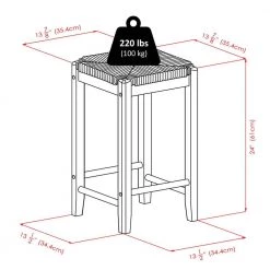 Kaden 24 in. Rush Seat Walnut Counter Stools (Set of 2) by Winsome Wood -BENCH Online Store walnut winsome wood bar stools 94284 1f 1000