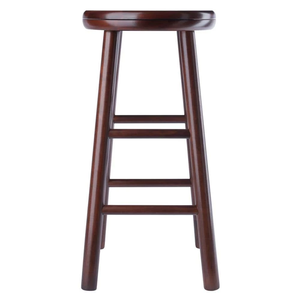 Shelby 24 in. Walnut Backless Swivel Seat Counter Stool (Set of 2) by Winsome Wood 6 Shelby 24 in. Walnut Backless Swivel Seat Counter Stool (Set of 2) by Winsome Wood - Image 4