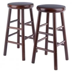 Shelby 24 in. Walnut Backless Swivel Seat Counter Stool (Set of 2) by Winsome Wood