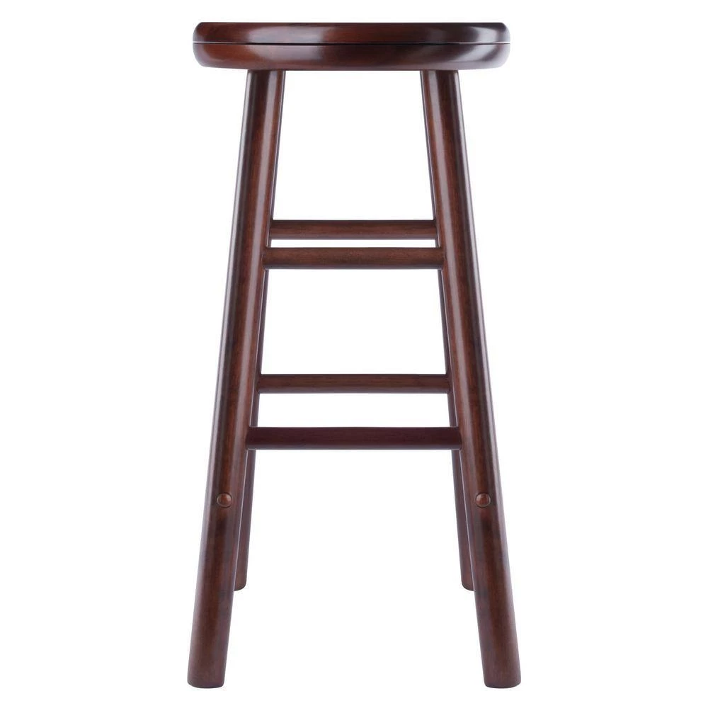 Shelby 24 in. Walnut Backless Swivel Seat Counter Stool (Set of 2) by Winsome Wood 4 Shelby 24 in. Walnut Backless Swivel Seat Counter Stool (Set of 2) by Winsome Wood - Image 2