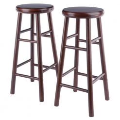 Shelby 29 in. Walnut Backless Swivel Seat Bar Stool (Set of 2) by Winsome Wood