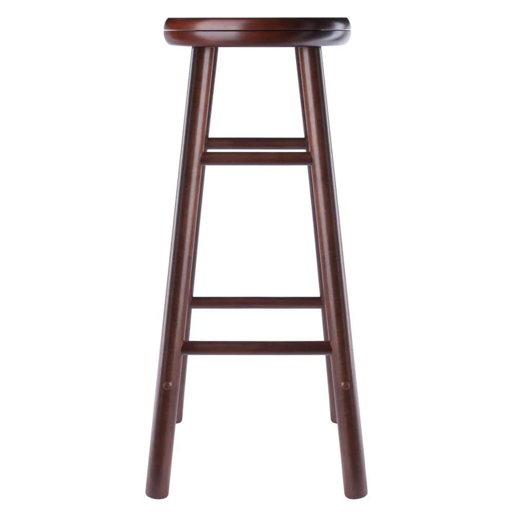 Shelby 29 in. Walnut Backless Swivel Seat Bar Stool (Set of 2) by Winsome Wood 4 Shelby 29 in. Walnut Backless Swivel Seat Bar Stool (Set of 2) by Winsome Wood - Image 2