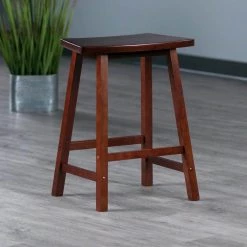 Katashi 24 in. Fan Shape Walnut Counter Stool by Winsome Wood -BENCH Online Store walnut winsome wood bar stools 94824 31 1000