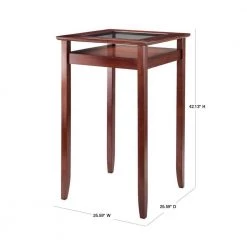 Halo Pub Table with Glass Top in Walnut by Winsome Wood -BENCH Online Store walnut winsome wood bar tables 94127 40 1000