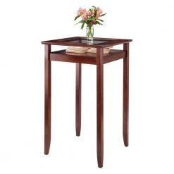 Halo Pub Table with Glass Top in Walnut by Winsome Wood -BENCH Online Store walnut winsome wood bar tables 94127 4f 1000