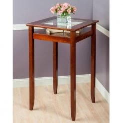 Halo Pub Table with Glass Top in Walnut by Winsome Wood -BENCH Online Store walnut winsome wood bar tables 94127 c3 1000