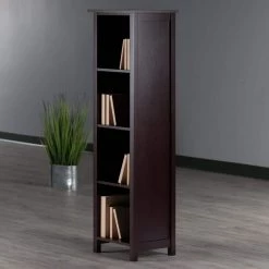 Milan 4-Section 55 in. H Tall Walnut Storage Shelf by Winsome Wood -BENCH Online Store walnut winsome wood bookcases bookshelves 94416 31 1000