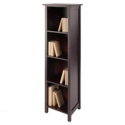 Milan 4-Section 55 in. H Tall Walnut Storage Shelf by Winsome Wood -BENCH Online Store walnut winsome wood bookcases bookshelves 94416 4f 1000
