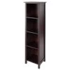 Milan 4-Section 55 in. H Tall Walnut Storage Shelf by Winsome Wood -BENCH Online Store walnut winsome wood bookcases bookshelves 94416 64 1000