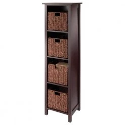 Milan 55 in. Walnut 5-Tier Shelf Storage Bookcase with Baskets by Winsome Wood 14 Milan 55 in. Walnut 5-Tier Shelf Storage Bookcase with Baskets by Winsome Wood -BENCH Online Store walnut winsome wood bookcases bookshelves 94516 1f 1000