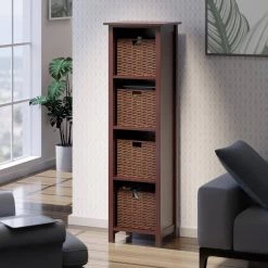 Milan 55 in. Walnut 5-Tier Shelf Storage Bookcase with Baskets by Winsome Wood 17 Milan 55 in. Walnut 5-Tier Shelf Storage Bookcase with Baskets by Winsome Wood -BENCH Online Store walnut winsome wood bookcases bookshelves 94516 31 1000