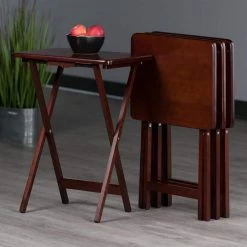 Alex 19 in. Walnut Snack Table (Set of 4) by Winsome Wood 19 Alex 19 in. Walnut Snack Table (Set of 4) by Winsome Wood -BENCH Online Store walnut winsome wood end side tables 94419 31 1000