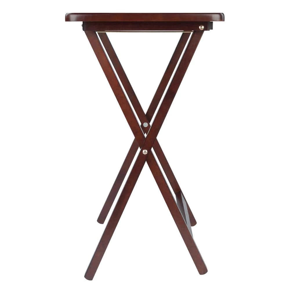 Alex 19 in. Walnut Snack Table (Set of 4) by Winsome Wood 4 Alex 19 in. Walnut Snack Table (Set of 4) by Winsome Wood - Image 2