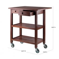 Jonathan Walnut Kitchen Cart with Drop Leaf by Winsome Wood -BENCH Online Store walnut winsome wood kitchen carts 94734 40 1000