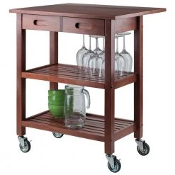 Jonathan Walnut Kitchen Cart with Drop Leaf by Winsome Wood -BENCH Online Store walnut winsome wood kitchen carts 94734 44 1000