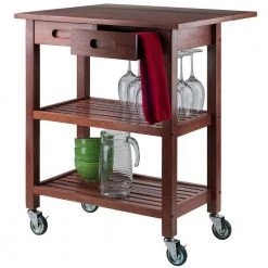 Jonathan Walnut Kitchen Cart with Drop Leaf by Winsome Wood -BENCH Online Store walnut winsome wood kitchen carts 94734 fa 1000