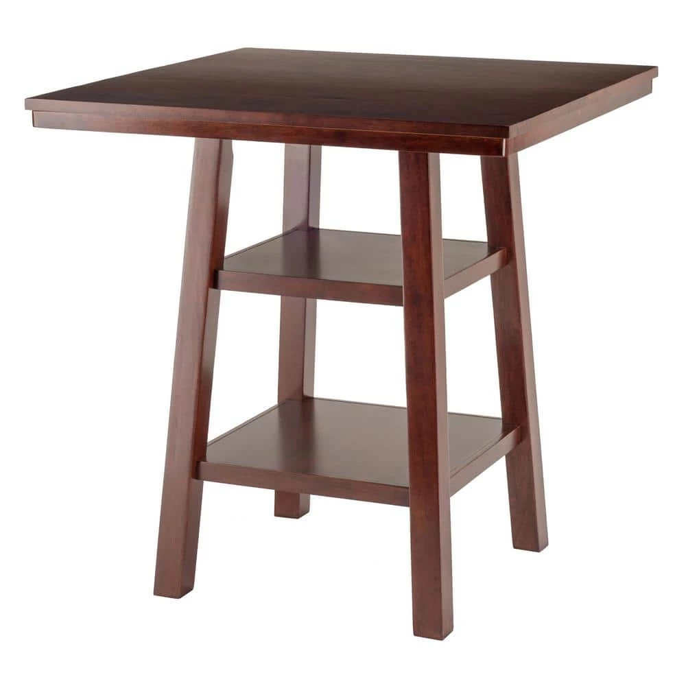 Orlando Hight Table with 2-Shelves in Walnut by Winsome Wood 3 Orlando Hight Table with 2-Shelves in Walnut by Winsome Wood