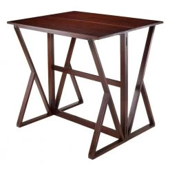 Harrington Walnut Drop Leaf High Table by Winsome Wood