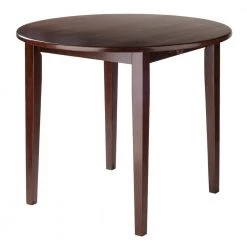 Clayton 36 in. Walnut Round Drop Leaf Table by Winsome Wood