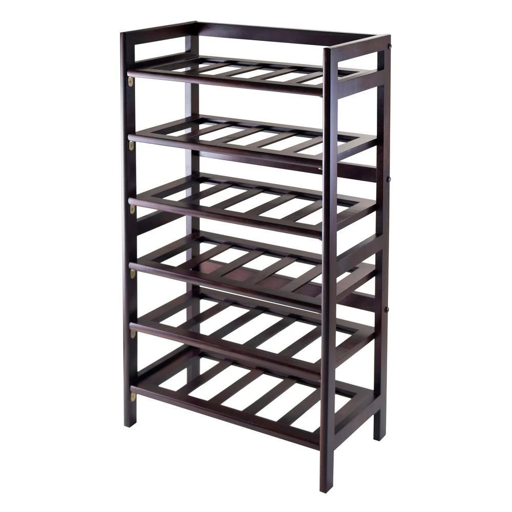 Silvi 30-Bottle Walnut Floor Wine Rack by Winsome Wood 5 Silvi 30-Bottle Walnut Floor Wine Rack by Winsome Wood - Image 3