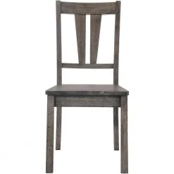 Bramble Hill 6-Piece Weathered Gray Dining Set with Expandable Table, 4-Wood-Seat Side Chairs and Faux-Leather Bench by Hanover -BENCH Online Store weathered gray hanover dining room sets hdr006 6wd wg 1d 1000