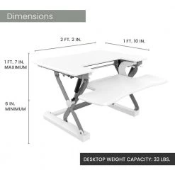 27 in. White Writing Desk with Adjustable Heights by Hanover 16 27 in. White Writing Desk with Adjustable Heights by Hanover -BENCH Online Store white hanover standing desks hsd0401 wht1 66 1000