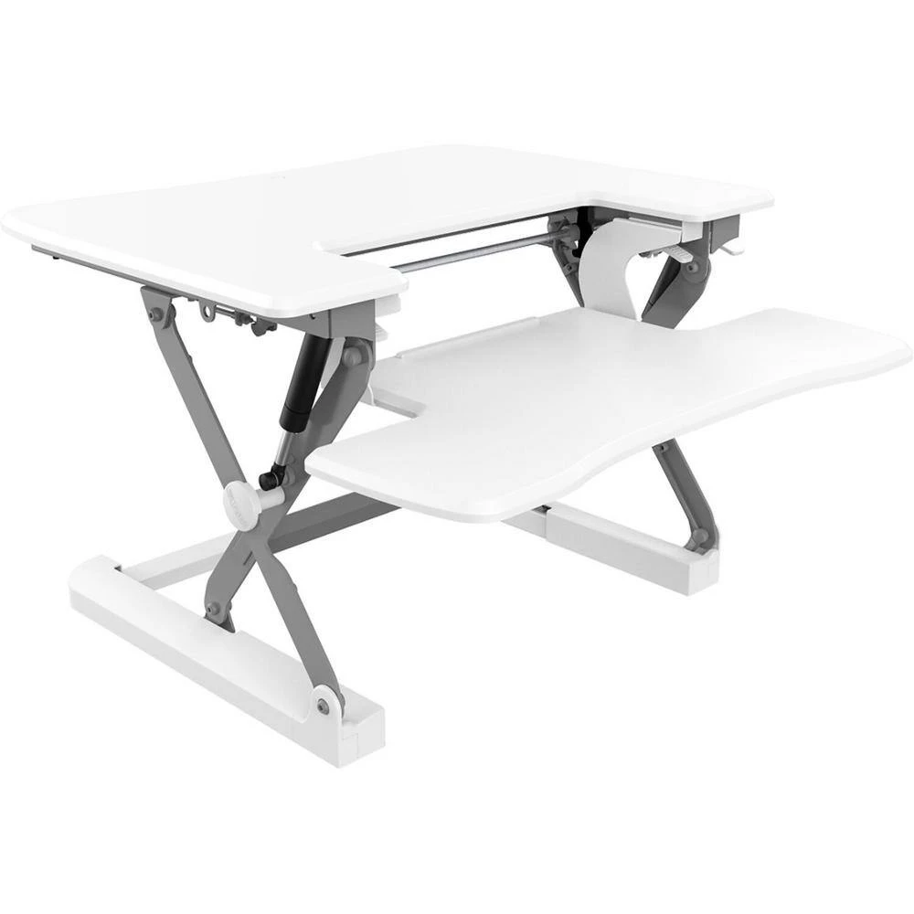 27 in. White Writing Desk with Adjustable Heights by Hanover 4 27 in. White Writing Desk with Adjustable Heights by Hanover - Image 2