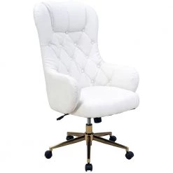 Savannah White High Back Tufted Fabric Office, Desk or Task Chair with Wheels and Gas Lift by Hanover -BENCH Online Store white hanover task chairs hoc0019 c3 1000