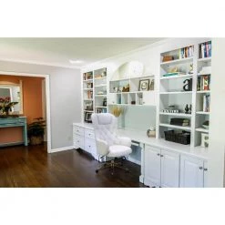 Savannah White High Back Tufted Fabric Office, Desk or Task Chair with Wheels and Gas Lift by Hanover -BENCH Online Store white hanover task chairs hoc0019 fa 1000