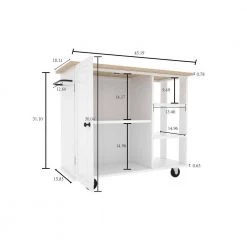 Wood Kitchen Islands with Large Trolley Cart with Large Cabinet, Towel Rack by Whatseaso 13 Wood Kitchen Islands with Large Trolley Cart with Large Cabinet, Towel Rack by Whatseaso -BENCH Online Store white natural whatseaso kitchen islands l k110501764 1f 1000