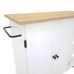 Wood Kitchen Islands with Large Trolley Cart with Large Cabinet, Towel Rack by Whatseaso 17 Wood Kitchen Islands with Large Trolley Cart with Large Cabinet, Towel Rack by Whatseaso -BENCH Online Store white natural whatseaso kitchen islands l k110501764 31 1000